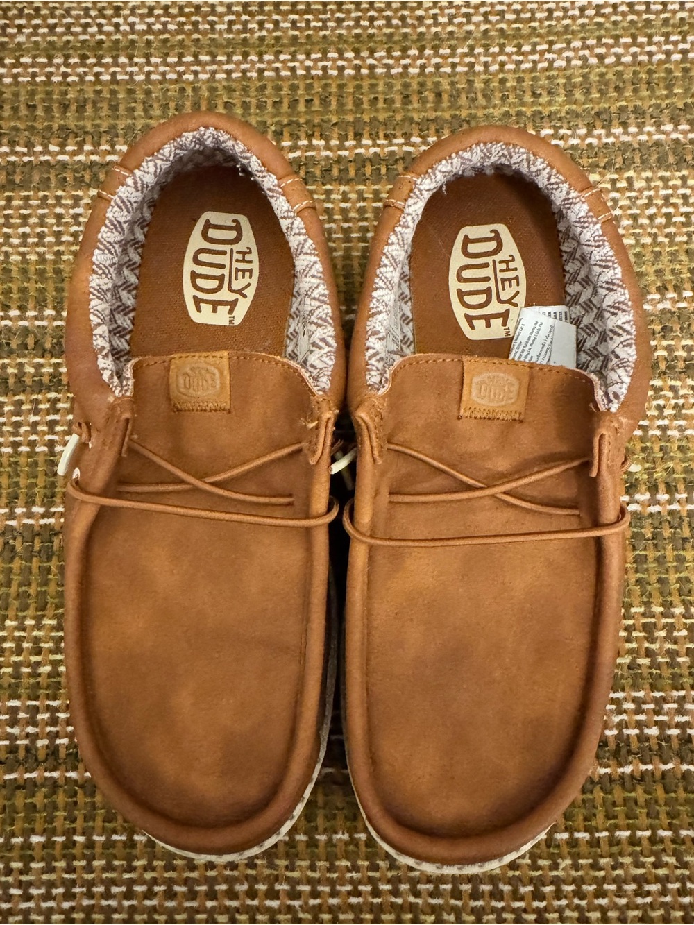 Hey Dude Casual Suede Slip-Ons in Tan Brown